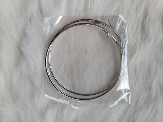 60mm Silver Hoops