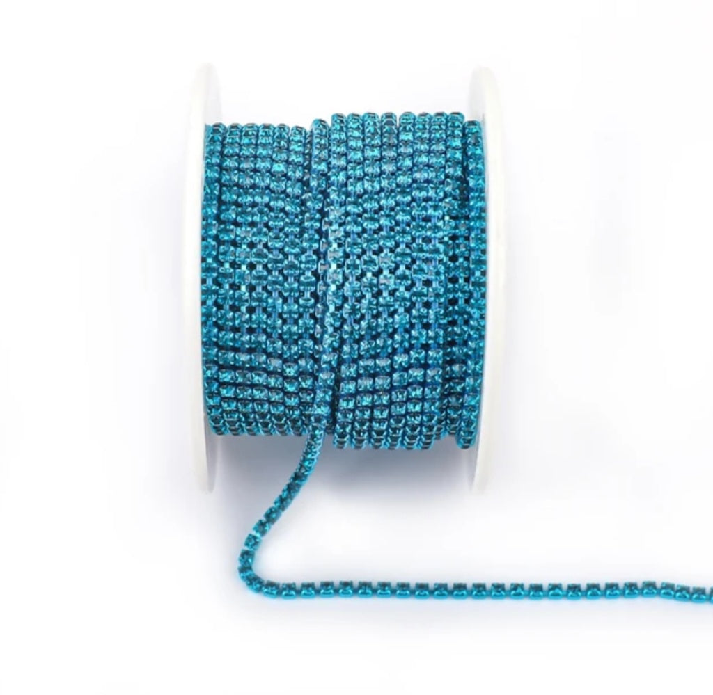 Rhinestone Banding Metal ss6: Capri blue