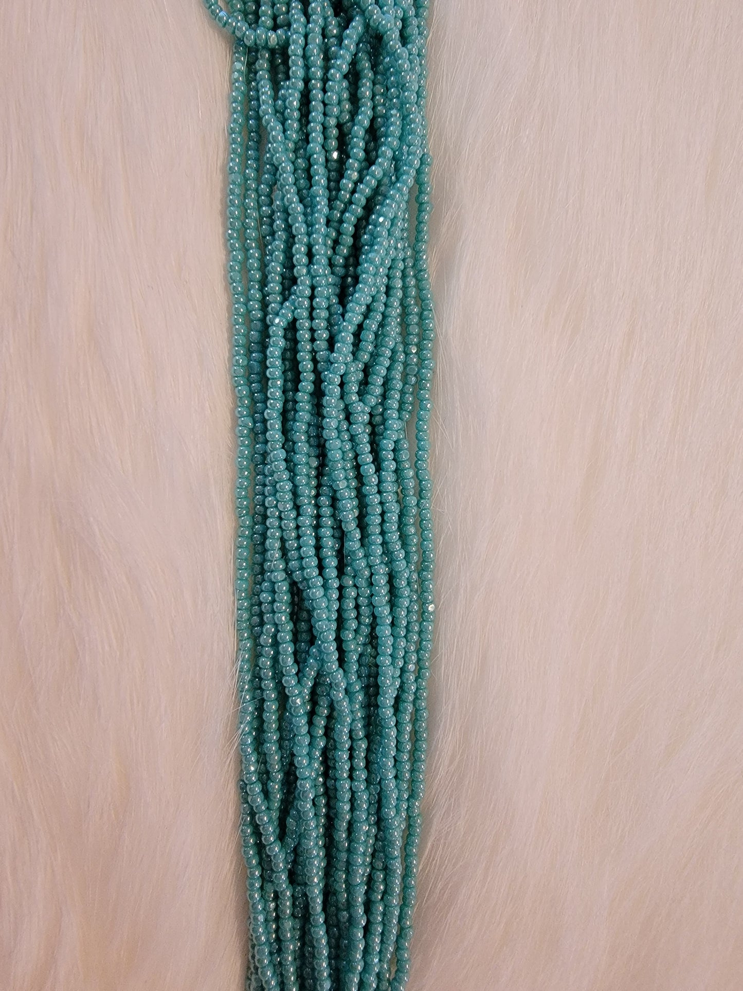 Charlotte Cut Beads - 13/0 - Opaque Green Turquoise Luster