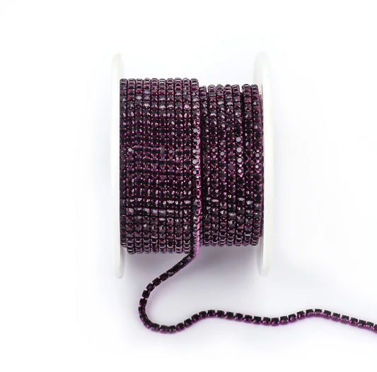 Rhinestone Banding Metal ss6: Dark Amythest