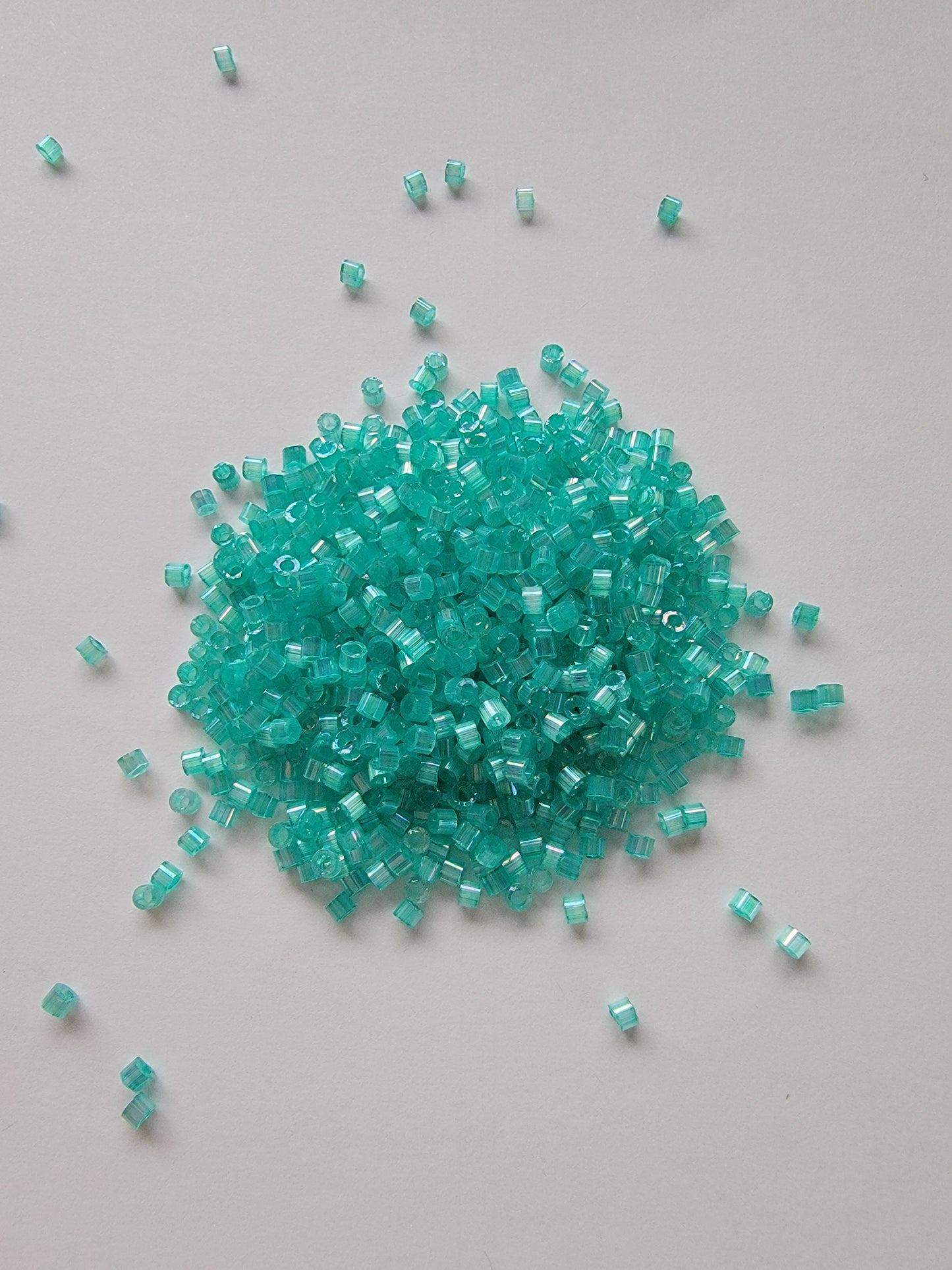 Delicas - Size 11/0 - Dyed Aqua Green Silk Satin