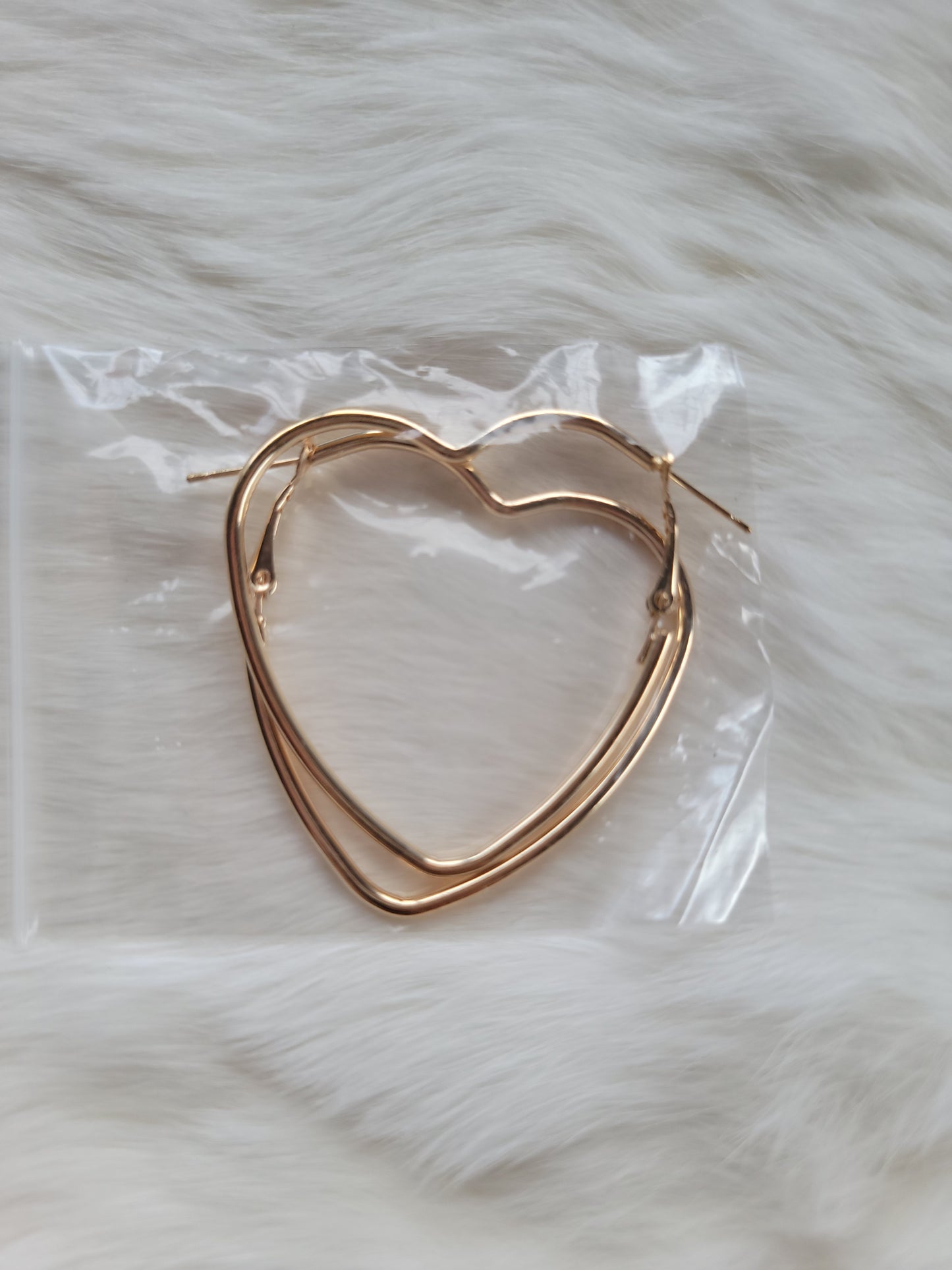 Gold Hearts Hoops