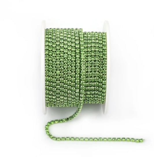 Rhinestone Banding Metal ss6: Light Emerald