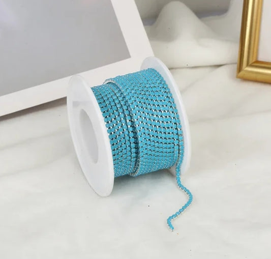 Rhinestone Banding Metal ss6: Opal peacock blue