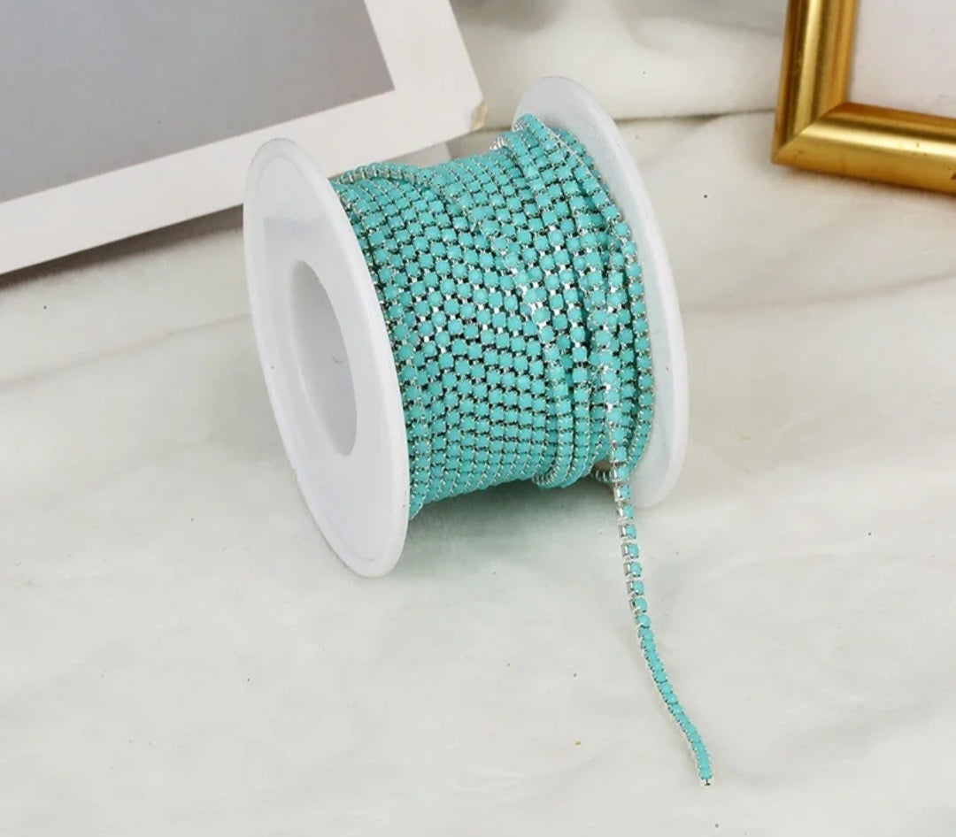 Rhinestone Banding Metal ss6: Opal turquoise