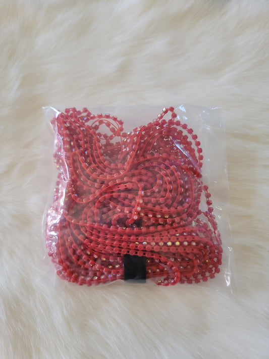 Rhinestone banding Plastic ss6: Red AB