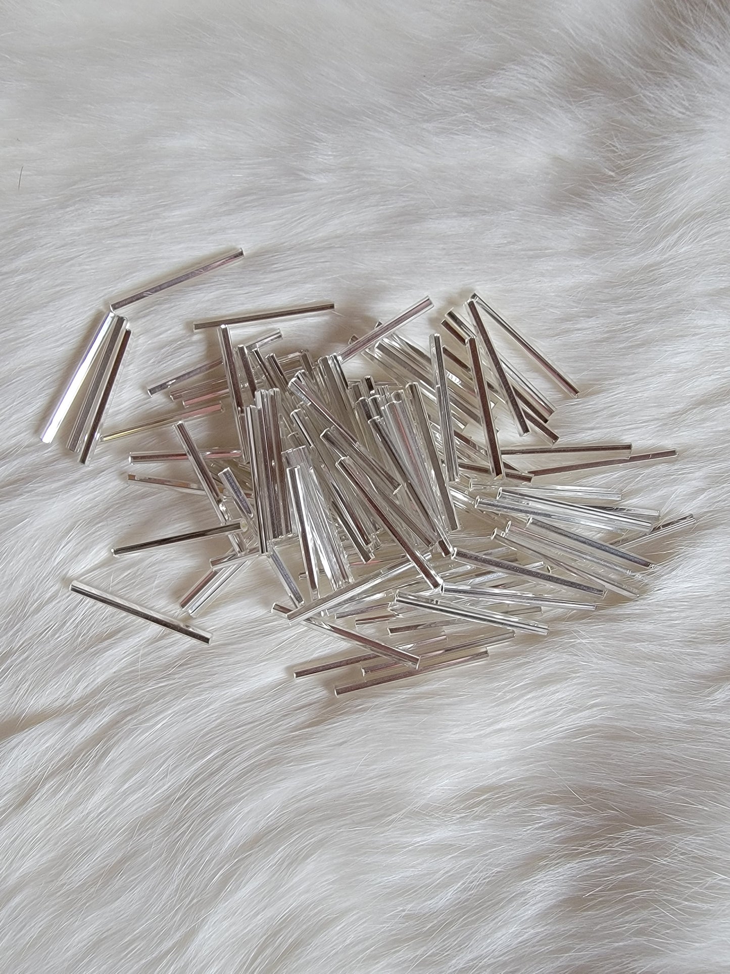 Czech Bugle Beads 30mm - Twist - Silverlined Crystal