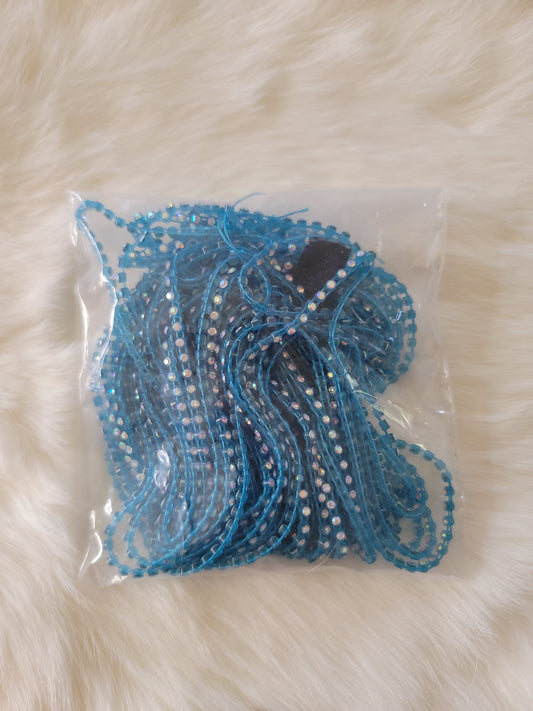 Rhinestone banding Plastic ss6: Transparent Teal AB