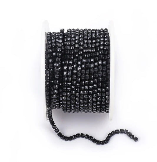 Rhinestone Banding Metal ss6: Black
